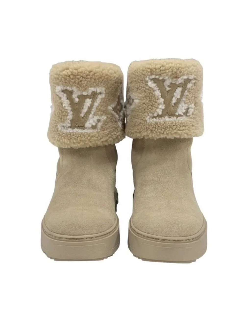 Louis Vuitton Snowdrop Line Monogram Boots Short Mouton Folded - Picture 2 of 10